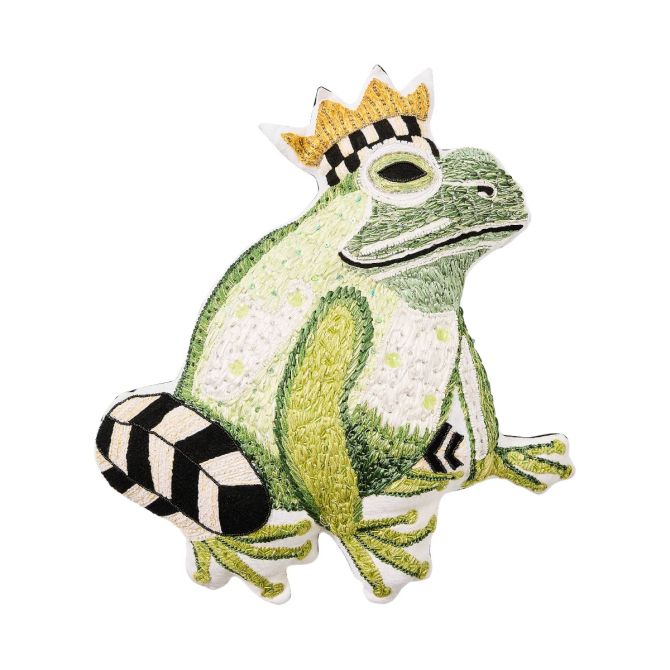 MacKenzie-Childs Frog Shaped Throw Pillow
