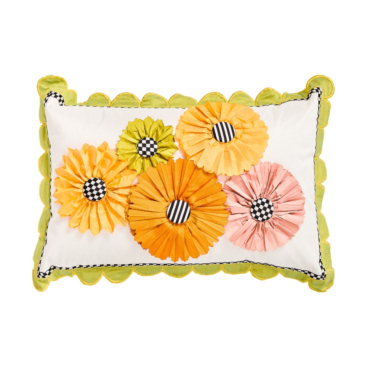 MacKenzie-Childs Spring Bouquet Scalloped Lumbar Pillow