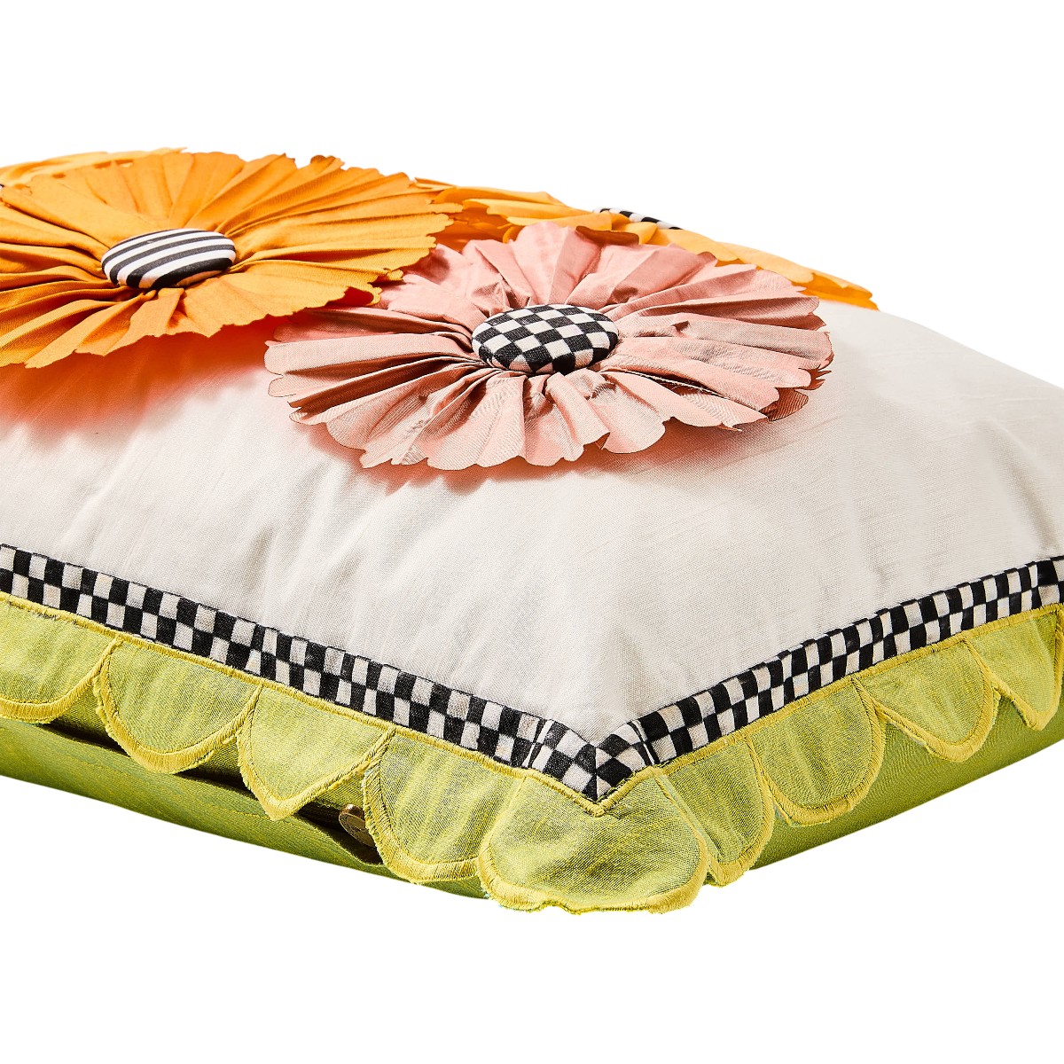 MacKenzie-Childs Spring Bouquet Scalloped Lumbar Pillow
