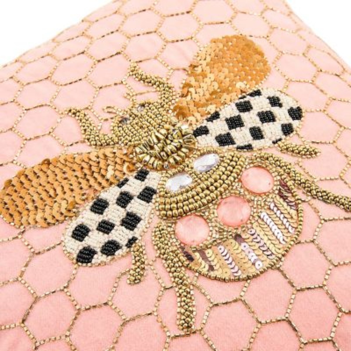 MacKenzie-Childs Queen Bee Pink Throw Pillow