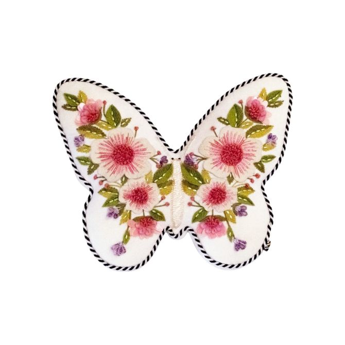 MacKenzie-Childs Butterfly Shaped Floral Throw Pillow