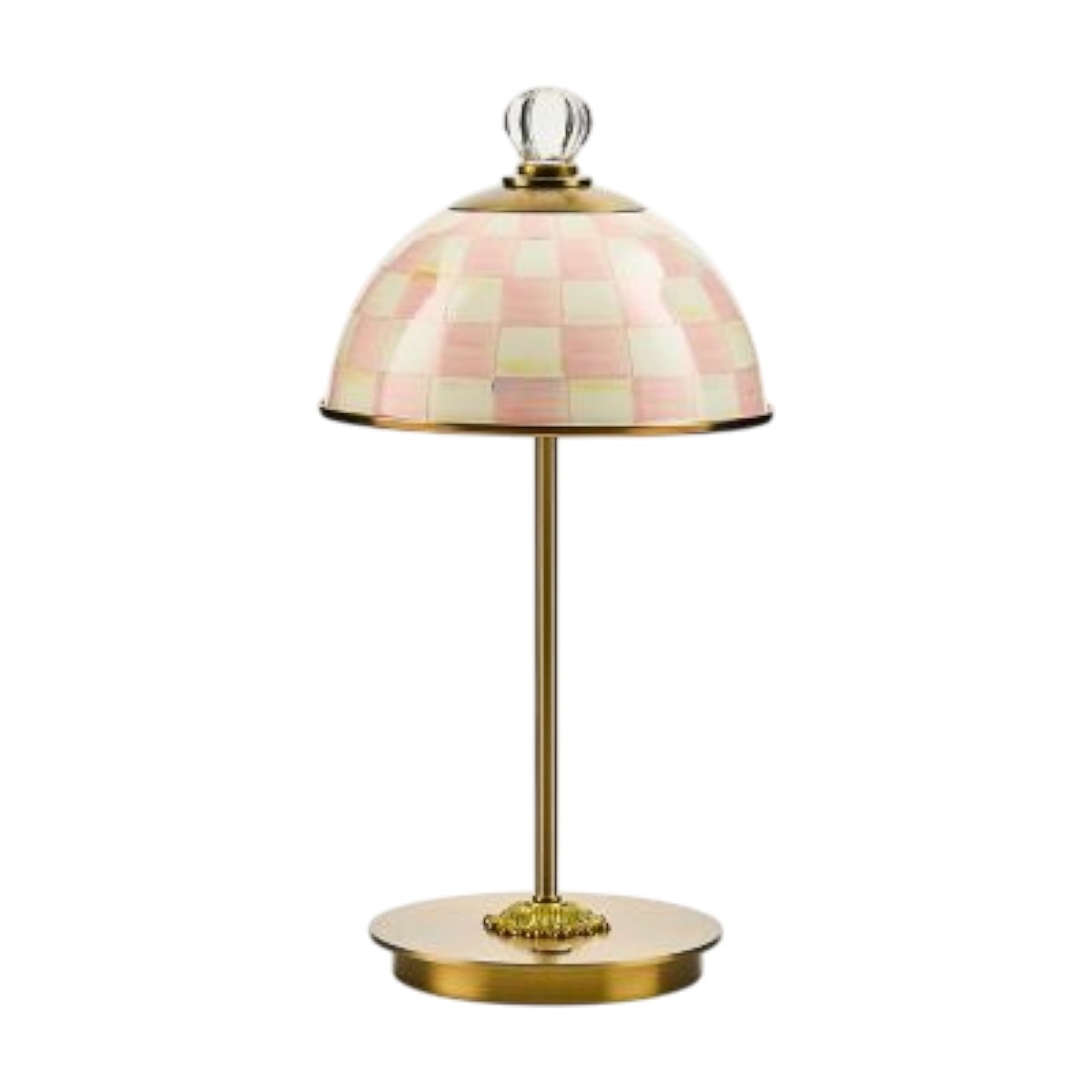 MacKenzie-Childs LED Rechargeable Dome Table Lamp, Rosy Check