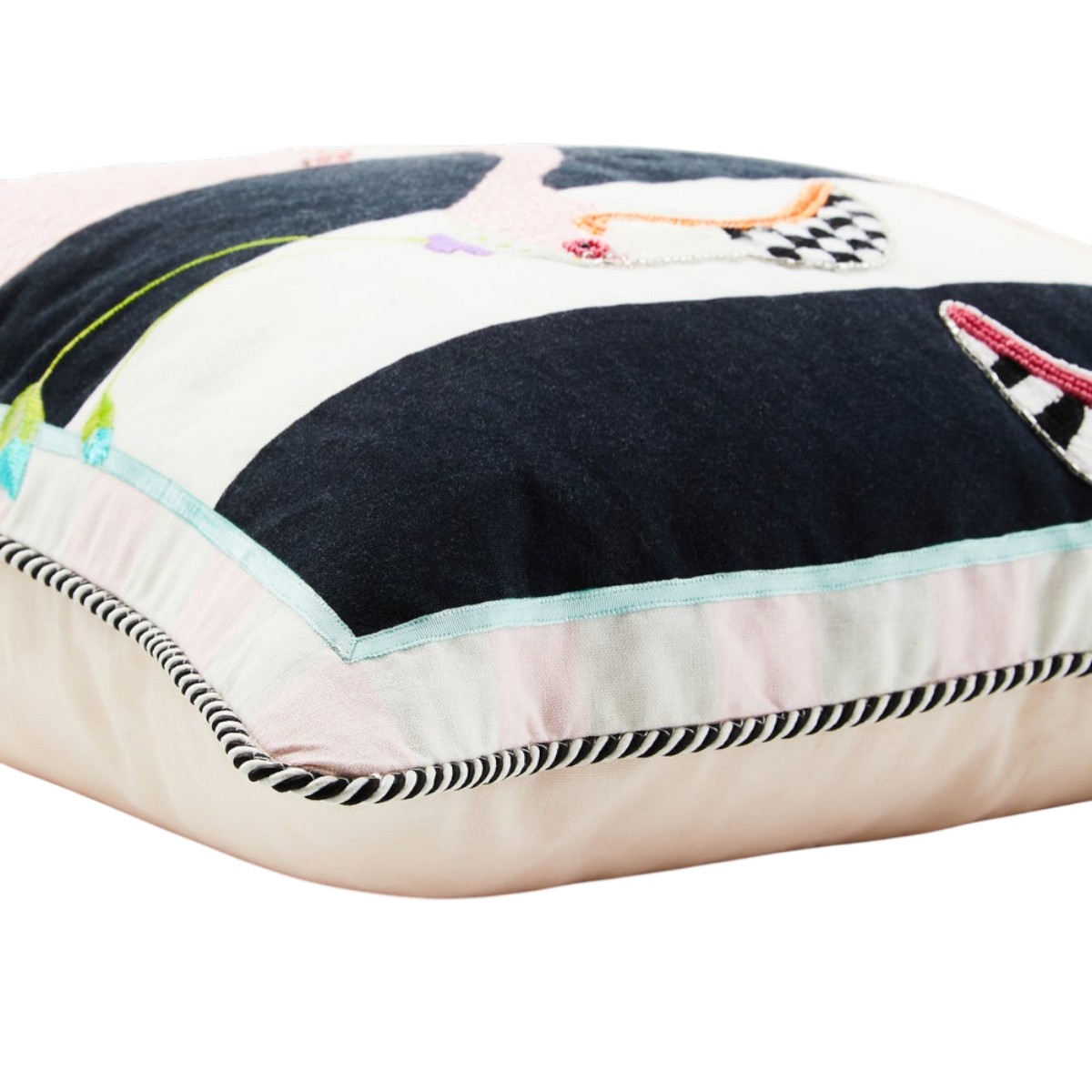 MacKenzie-Childs Patience Brewster Flamingo Throw Pillow