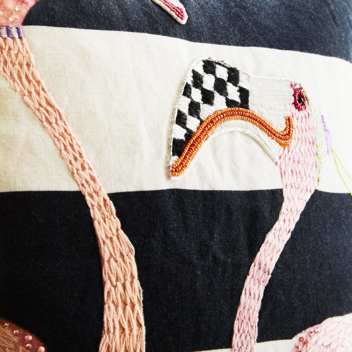 MacKenzie-Childs Patience Brewster Flamingo Throw Pillow