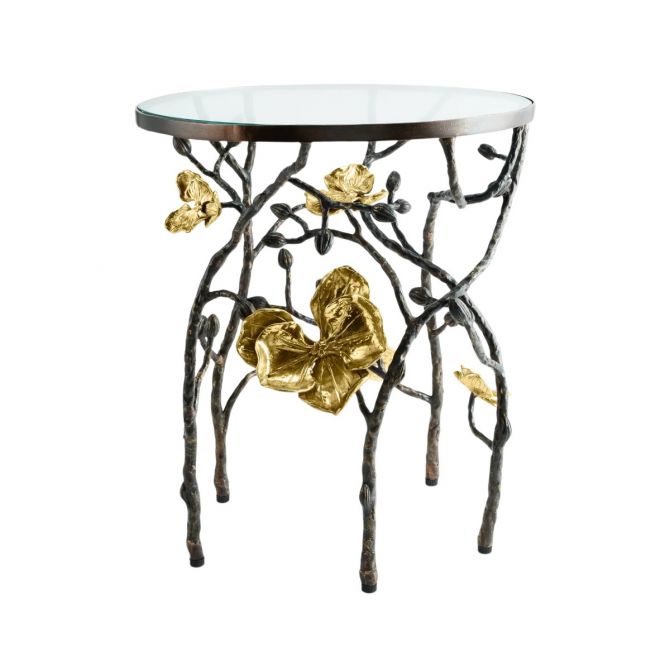 Michael Aram Gold Orchid Accent Table