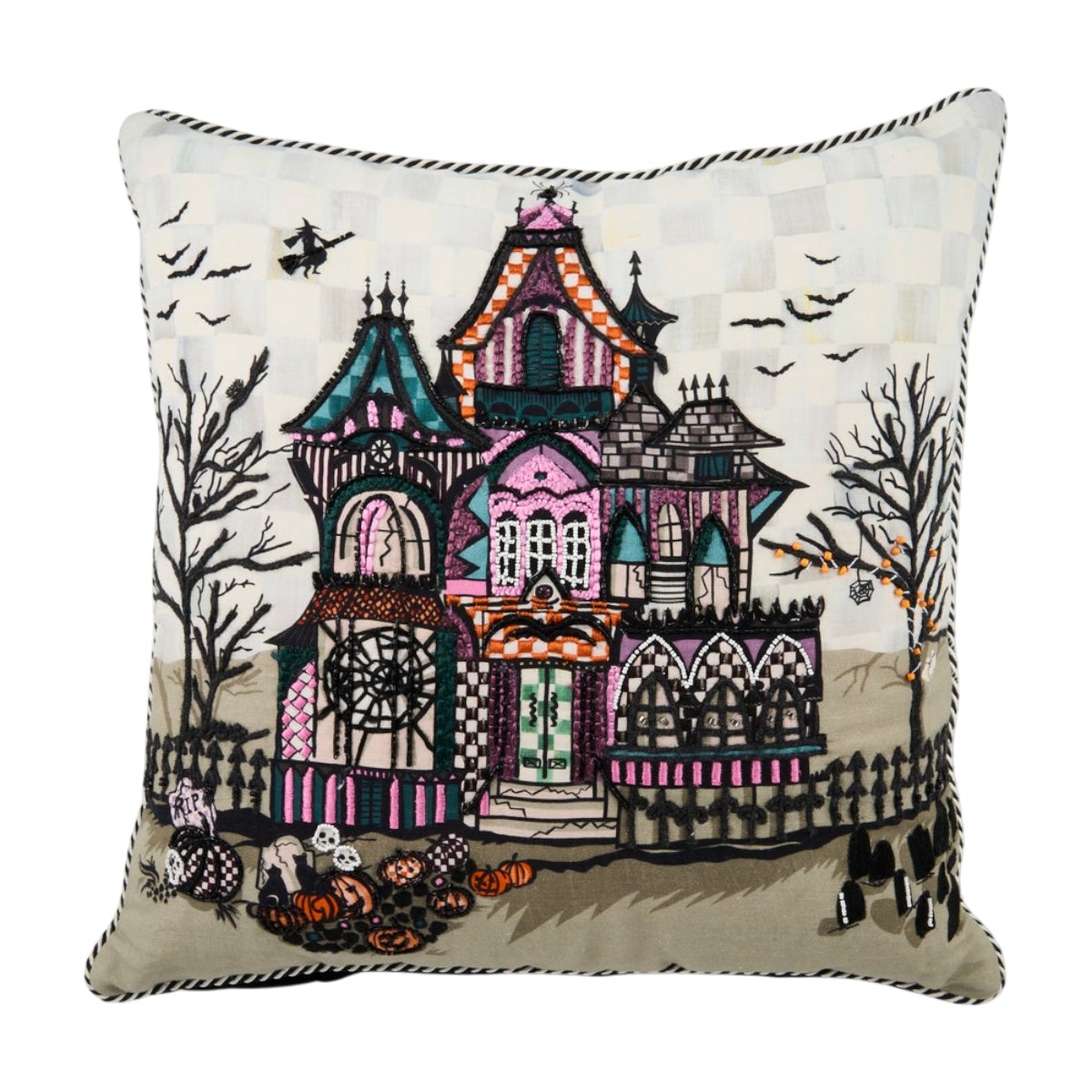 MacKenzie-Childs Haunted House Throw Pillow