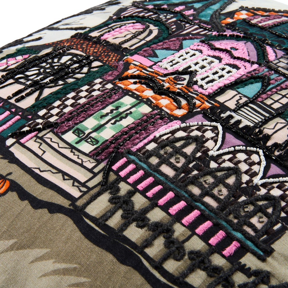 MacKenzie-Childs Haunted House Throw Pillow