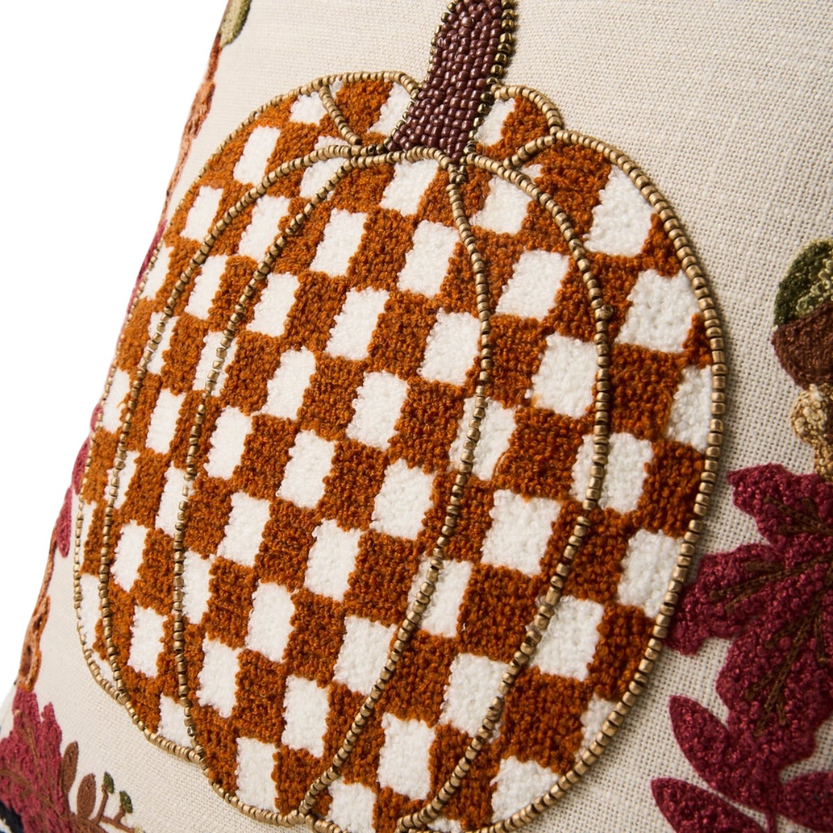 MacKenzie-Childs Check Pumpkin Throw Pillow