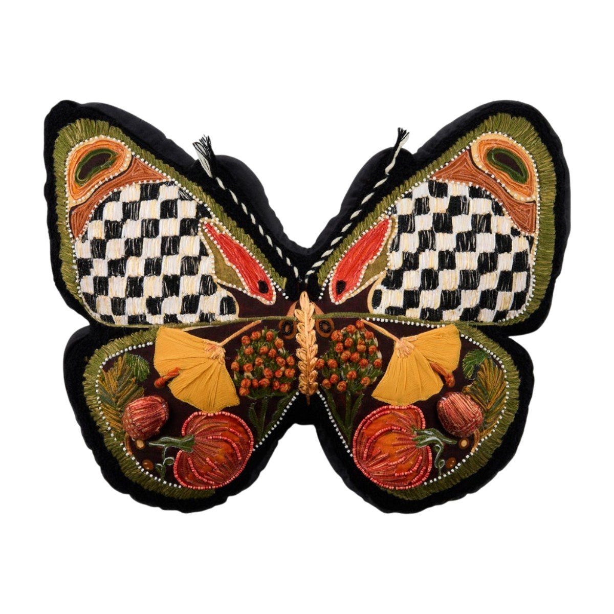 MacKenzie-Childs Harvest Moth Shaped Pillow