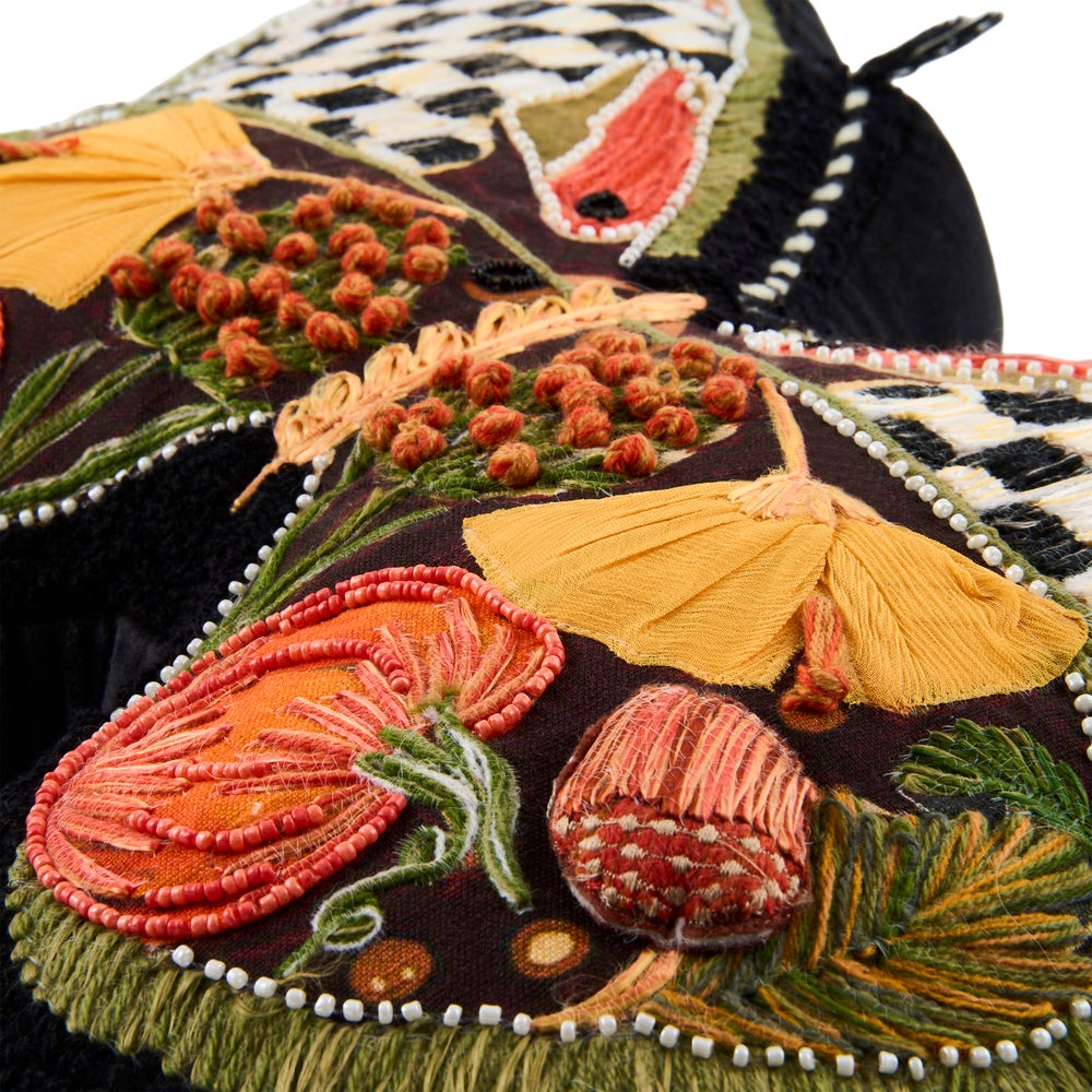 MacKenzie-Childs Harvest Moth Shaped Pillow