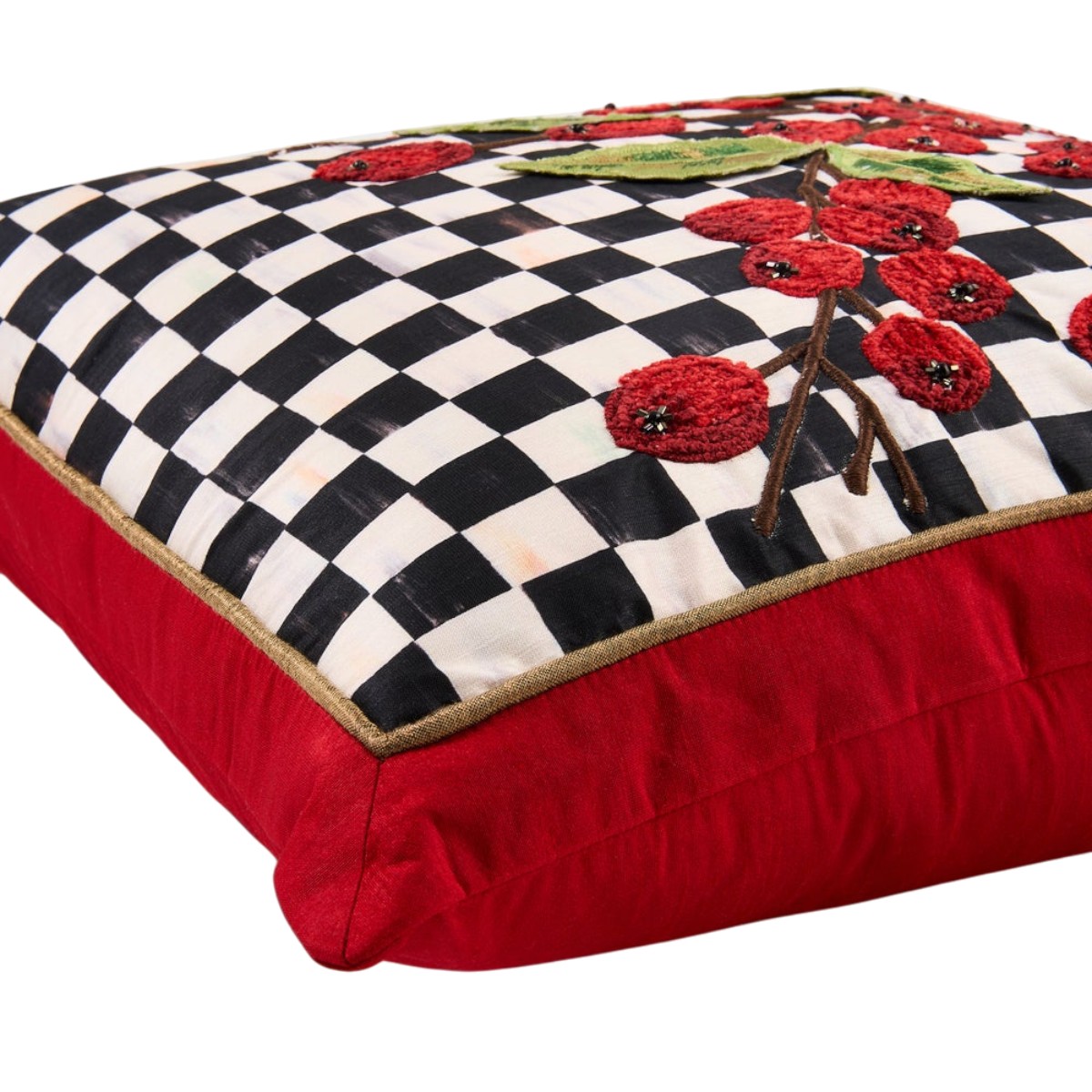 MacKenzie-Childs Courtly Check Holly Throw Pillow