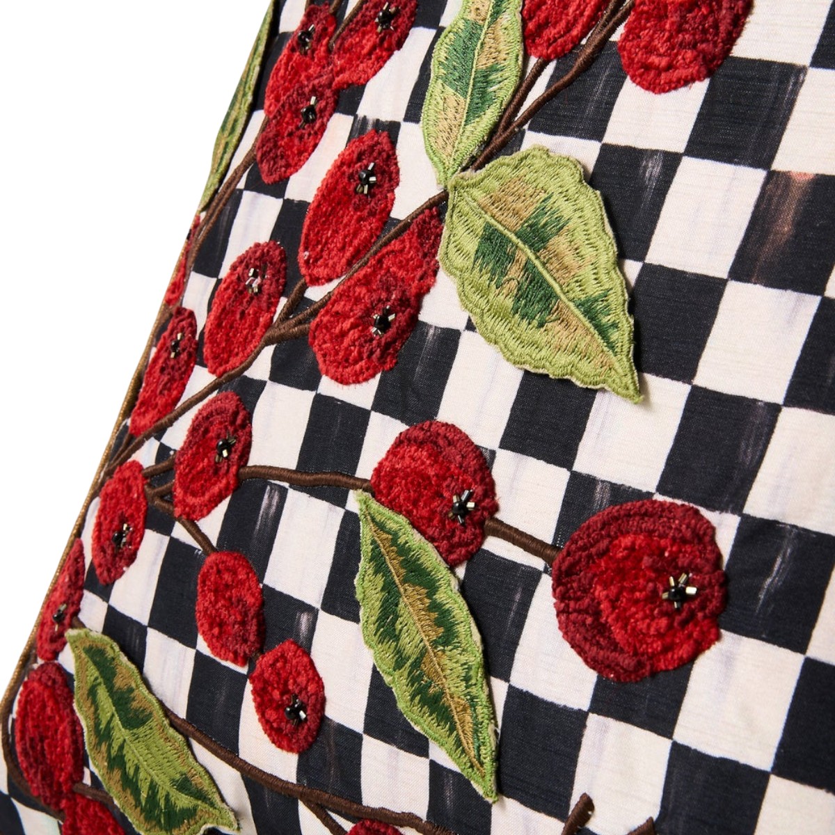 MacKenzie-Childs Courtly Check Holly Throw Pillow