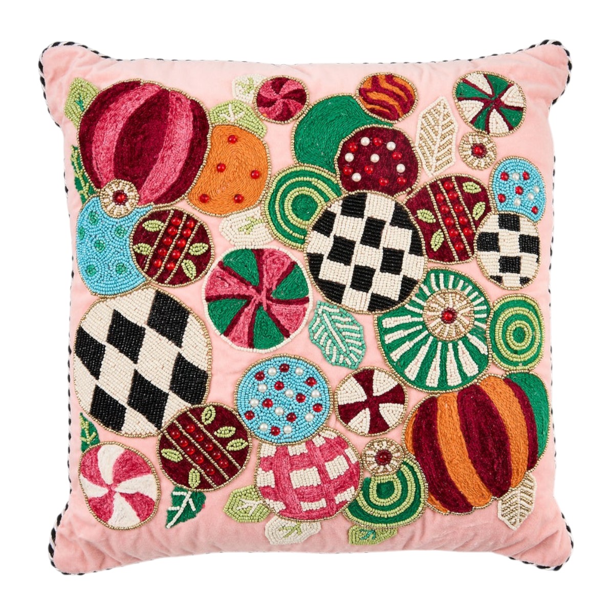MacKenzie-Childs Confetti Jolly Ornament Throw Pillow