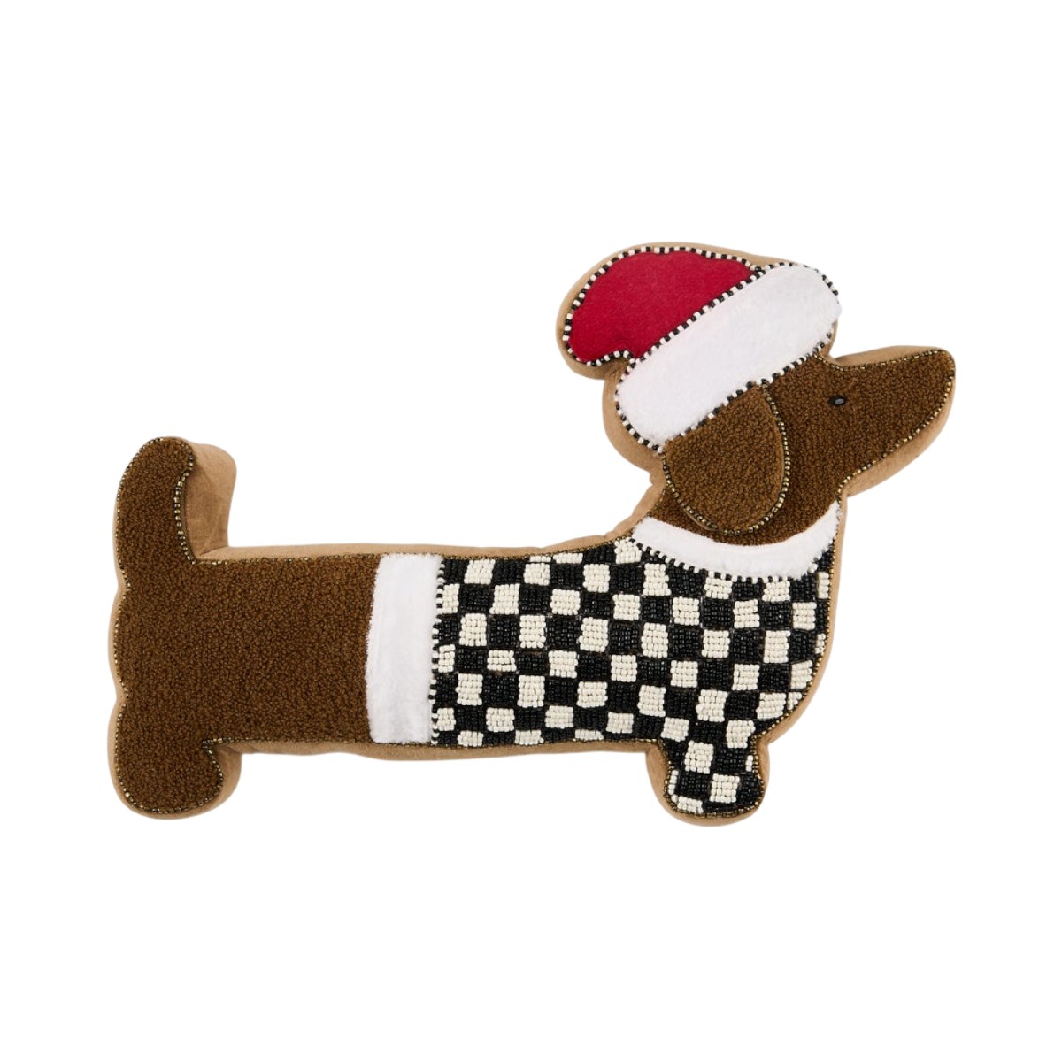 MacKenzie-Childs Holiday Dachshund Shape Throw Pillow