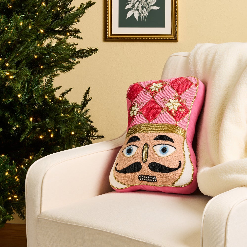 MacKenzie-Childs Nutcracker Shaped Throw Pillow