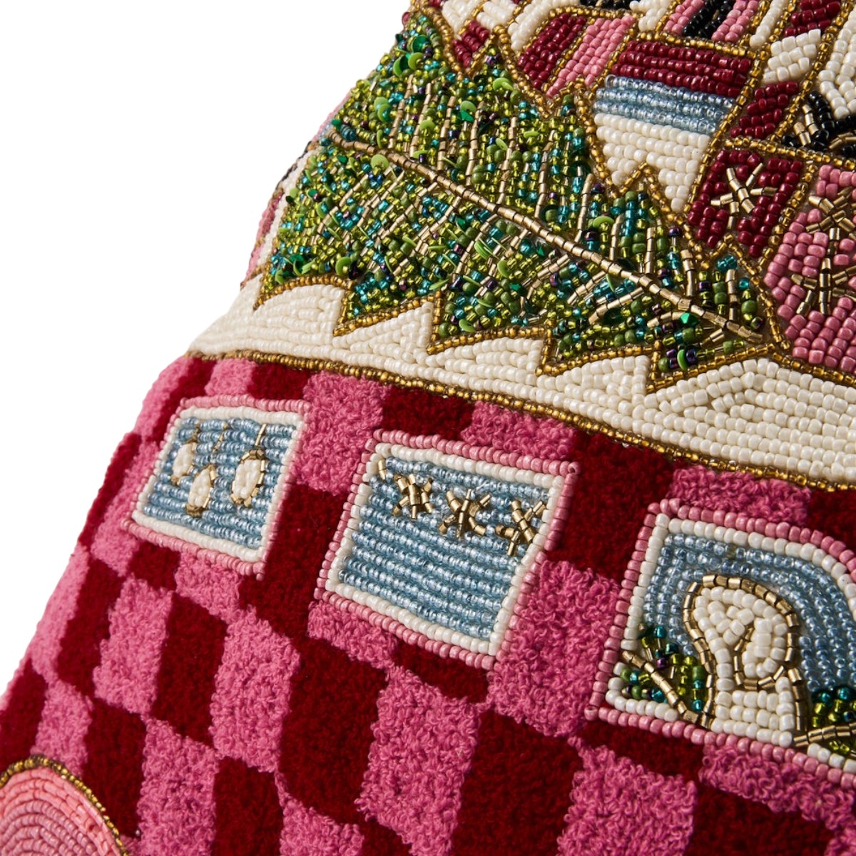 MacKenzie-Childs Holiday Bus Shaped Throw Pillow