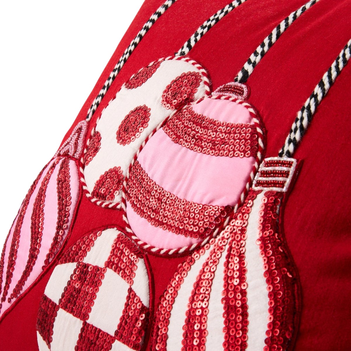 MacKenzie-Childs Red Ornament Throw Pillow