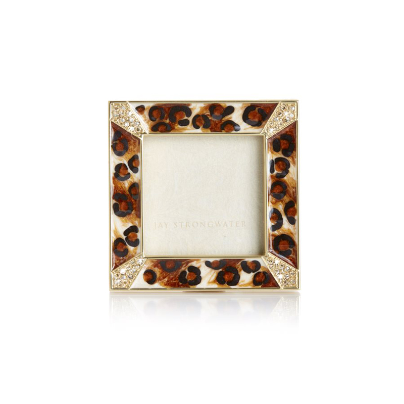 Jay Strongwater Leland Leopard Spotted PavÃÆÃâÃâÃÂ© Corner Square Frame, 