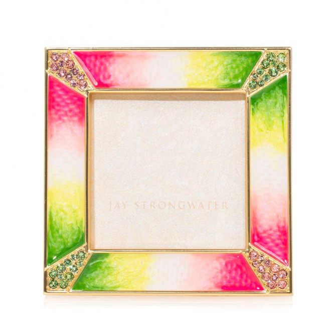 Jay Strongwater Leland Pave Corner 2" Frame, Flora