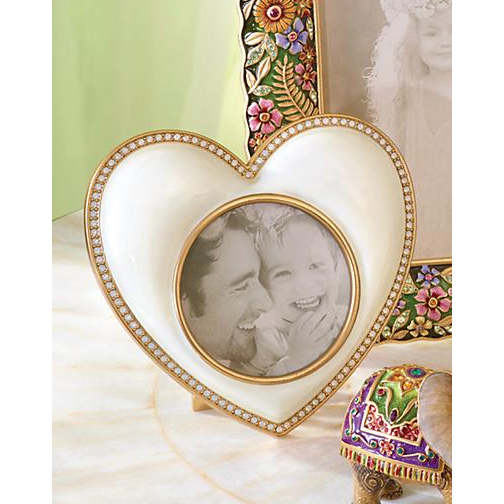 Jay Strongwater Chantal Heart Frame, Gold