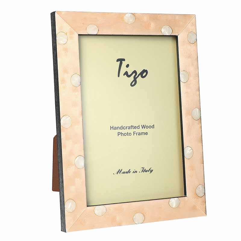 Tizo Pink Polka Dot Wood Frame 4x6 Borsheims Drop A Hint