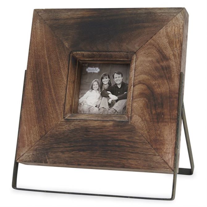 Mud Pie Large Square Distressed Wood Easel Frame
