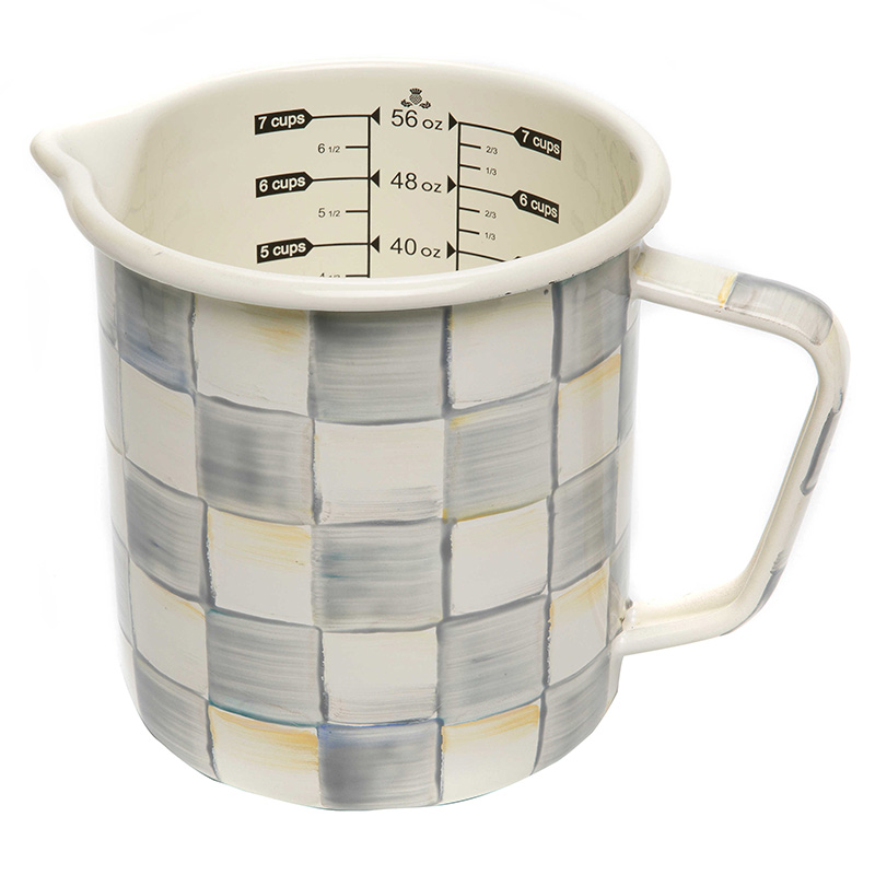 MacKenzie-Childs Sterling Check Enamel 7 Cup Measuring Cup