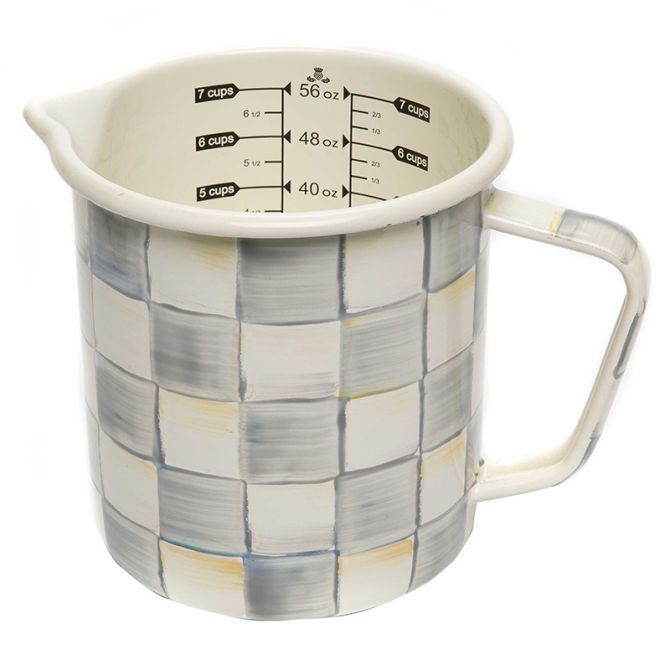 MacKenzie-Childs Sterling Check Enamel 7 Cup Measuring Cup