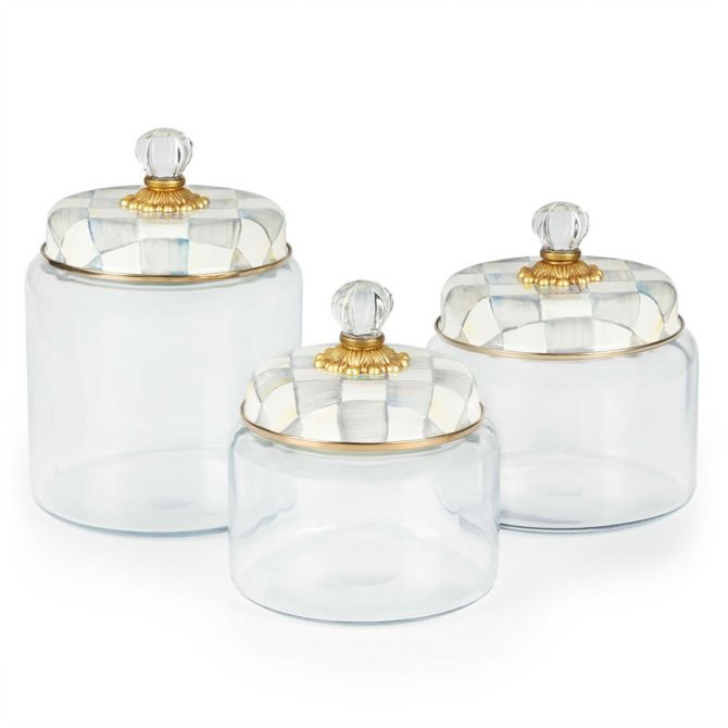 MacKenzie-Childs Sterling Check Kitchen Canister