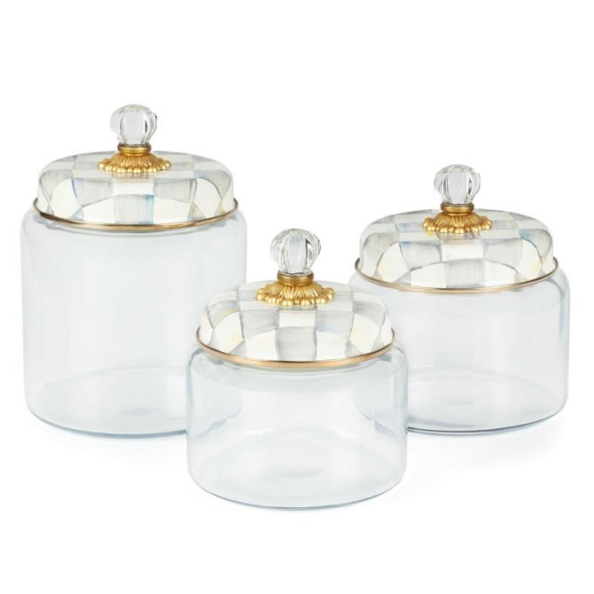 MacKenzie-Childs Sterling Check Kitchen Canister, Medium