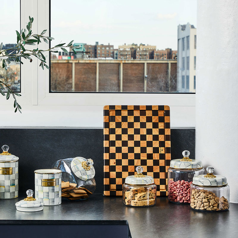 MacKenzie-Childs Sterling Check Kitchen Canister, Medium