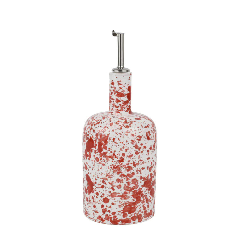 Vietri Amalfitana Splatter Olive Oil Bottle, Red