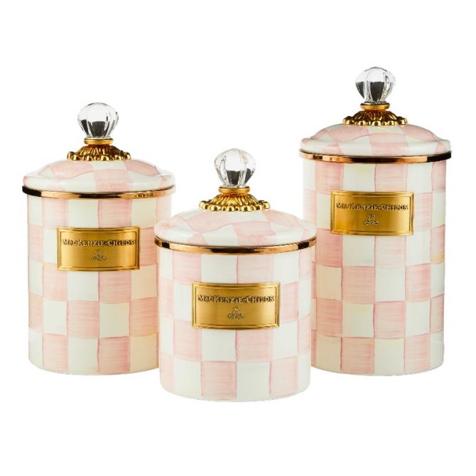 MacKenzie-Childs Rosy Check Large Canister | 89226-740 | Borsheims