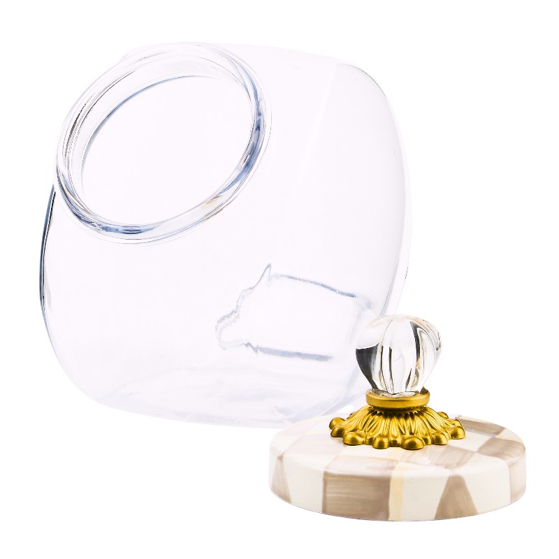 MacKenzie-Childs Mocha Check Sweets Jar