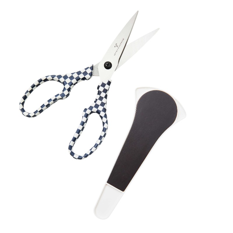 MacKenzie-Childs Black and White Check Kitchen Shears