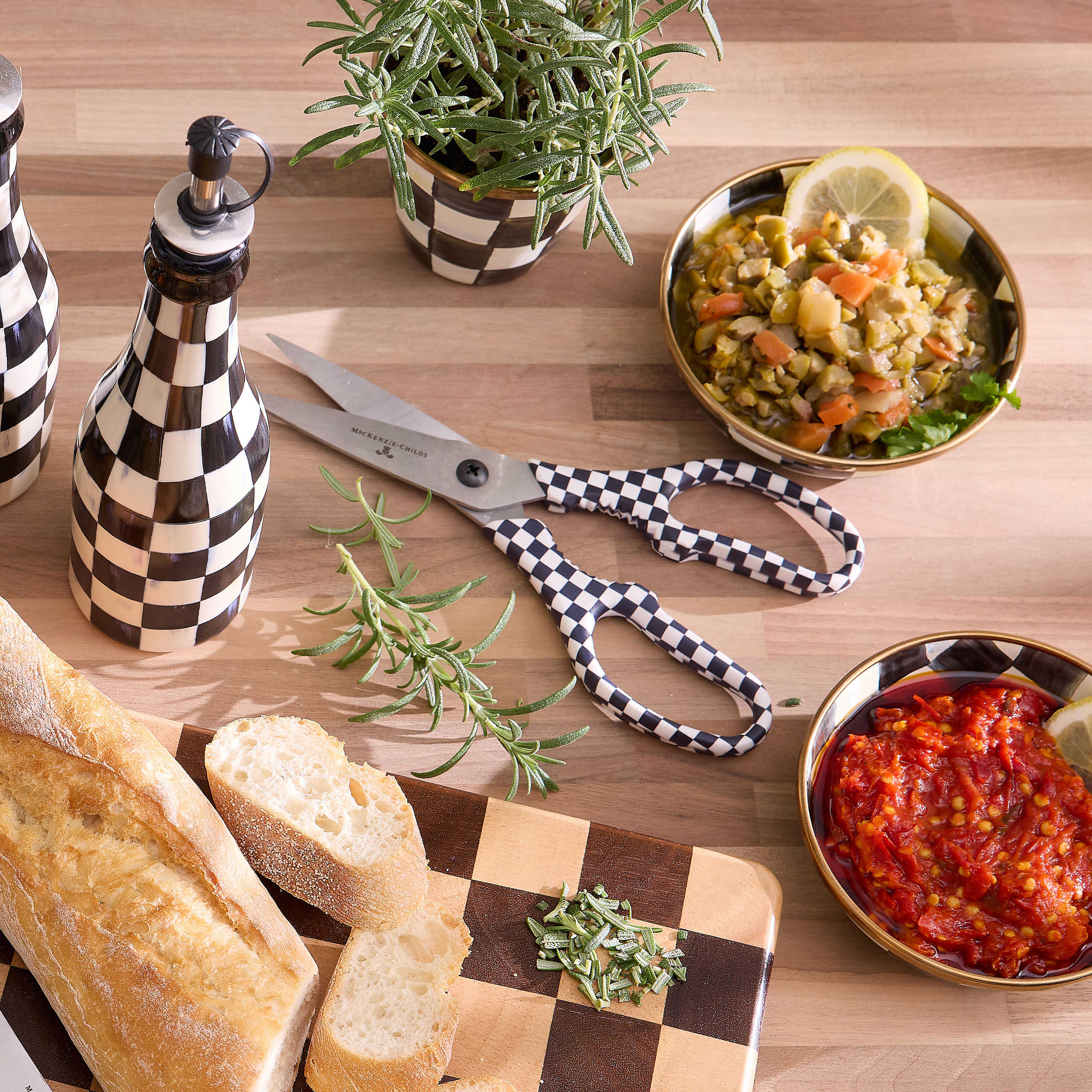 MacKenzie-Childs Black and White Check Kitchen Shears