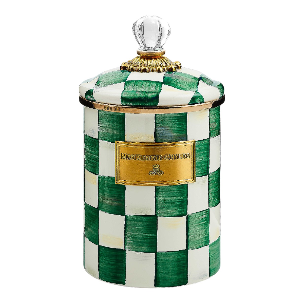 MacKenzie-Childs Emerald Check Medium Canister