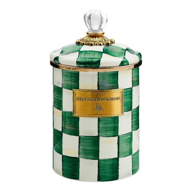MacKenzie-Childs Emerald Check Medium Canister