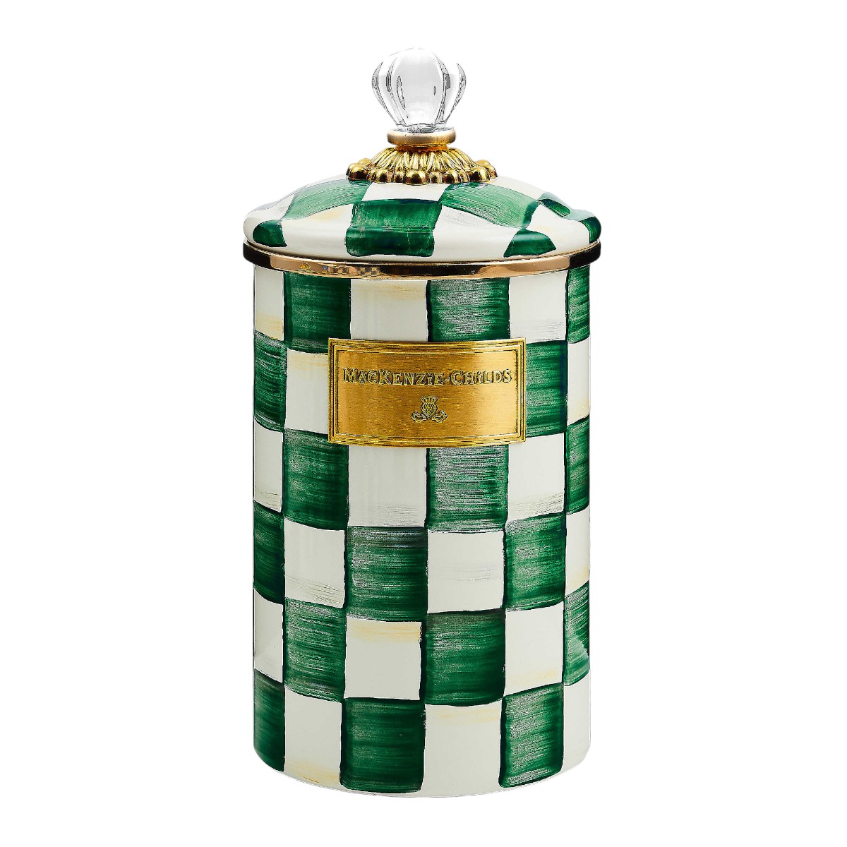 MacKenzie-Childs Emerald Check Large Canister