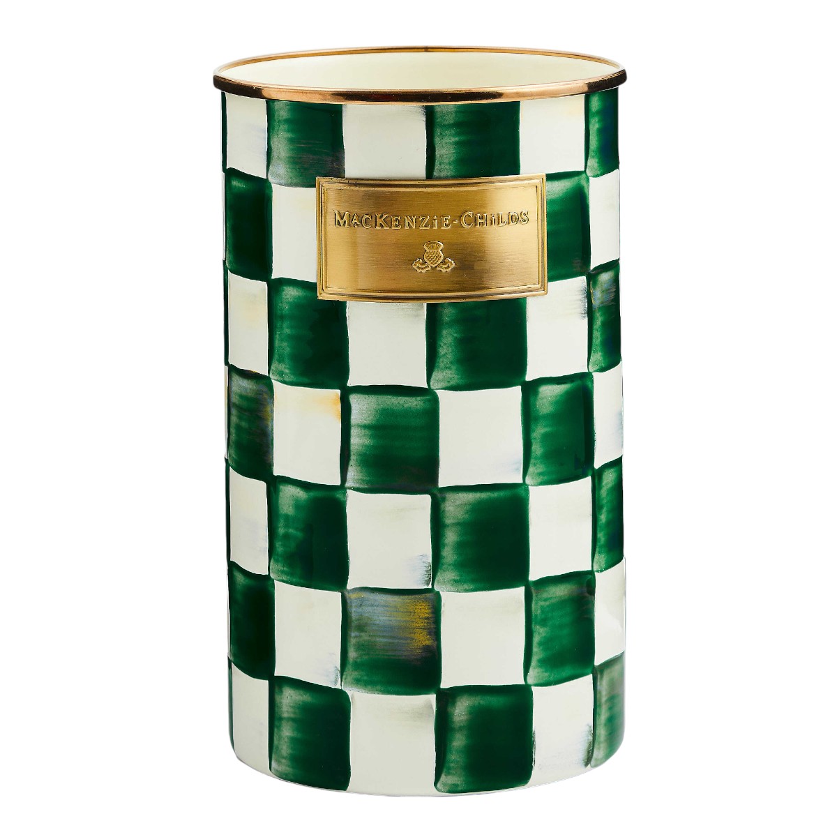 MacKenzie-Childs Emerald Check Utensil Holder