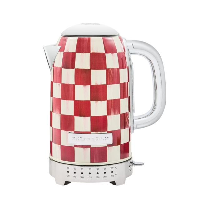 MacKenzie-Childs Electric Kettle, Cherry Check