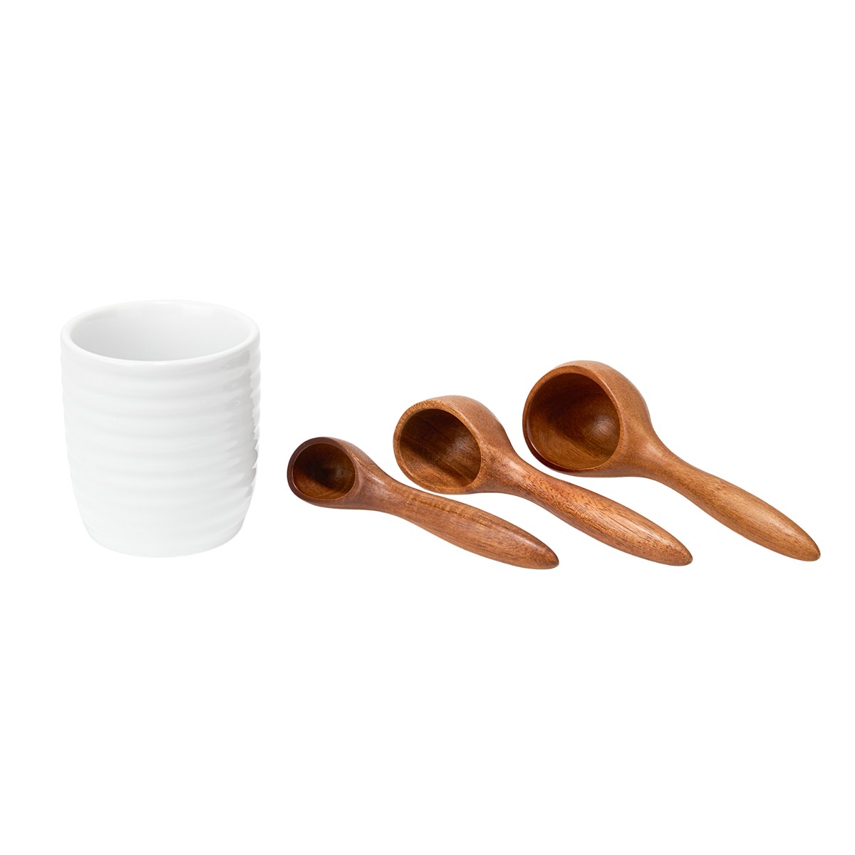 Nambe Breaking Bread Measuring Spoons with Canister