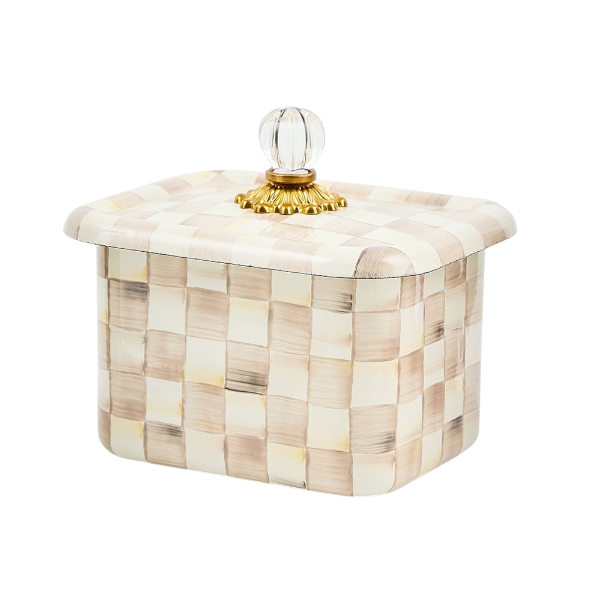 MacKenzie-Childs Mocha Check Recipe Box