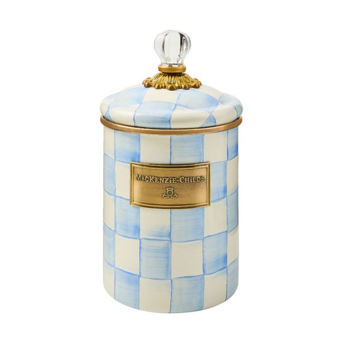 MacKenzie-Childs Medium Canister, Sky Check