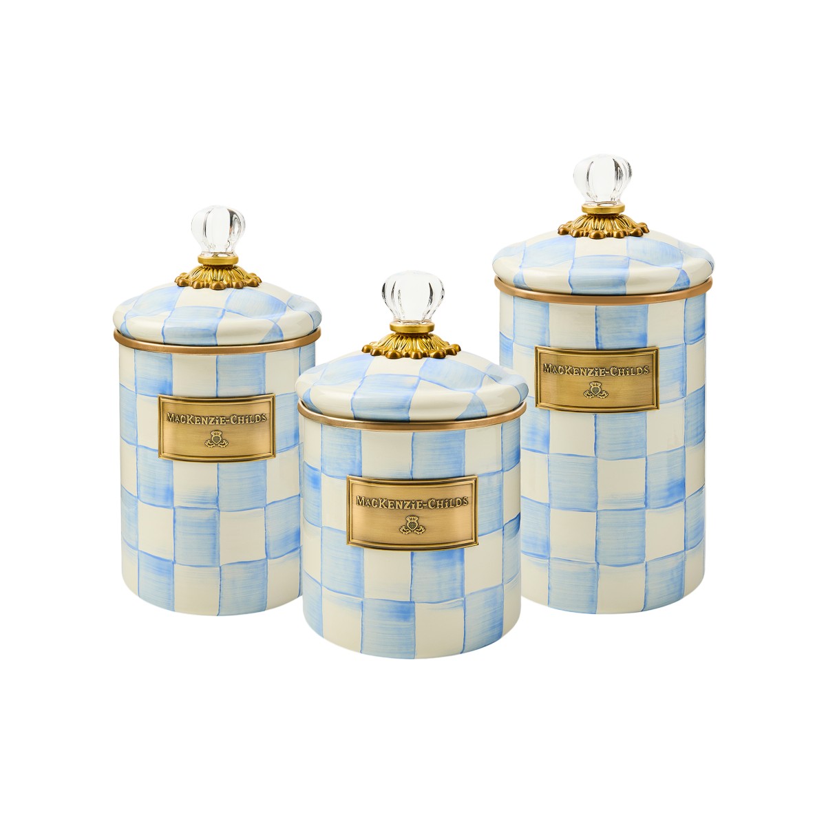 MacKenzie-Childs Medium Canister, Sky Check