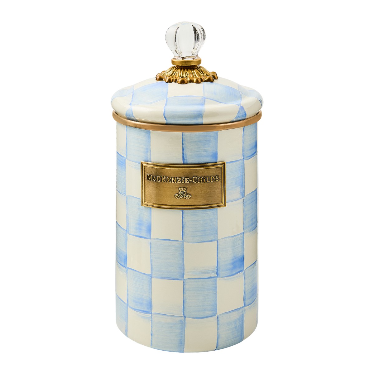 MacKenzie-Childs Large Canister, Sky Check