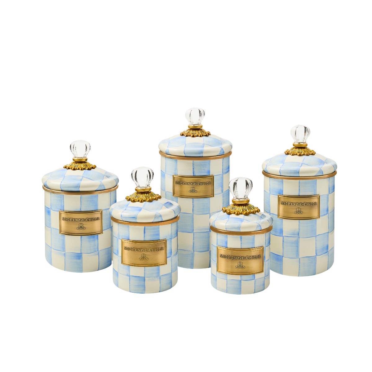 MacKenzie-Childs Large Canister, Sky Check
