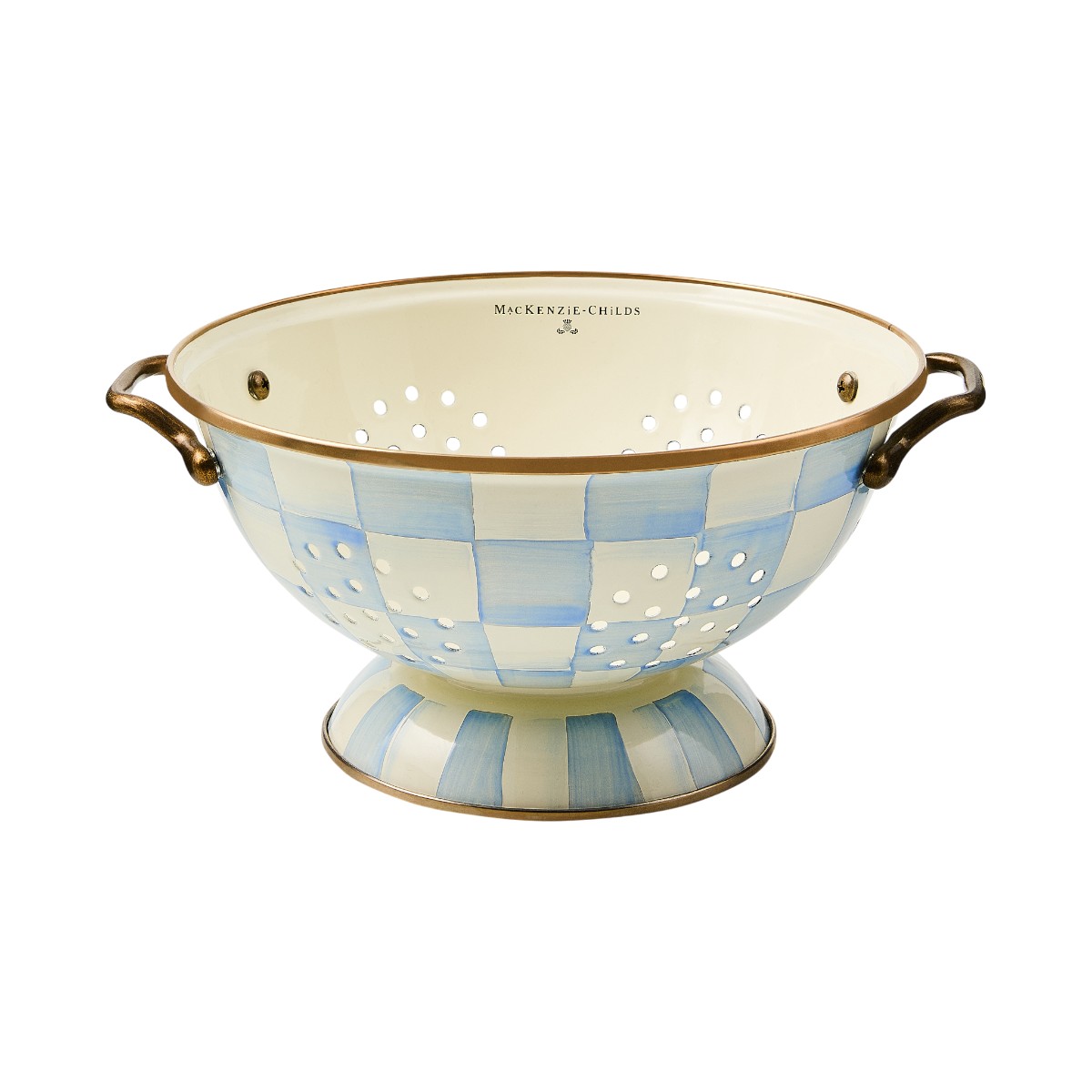MacKenzie-Childs Large Colander, Sky Check