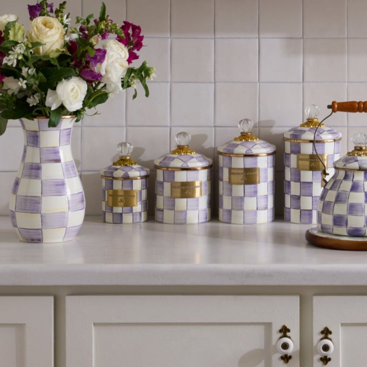 MacKenzie-Childs Small Canister, Violet Check