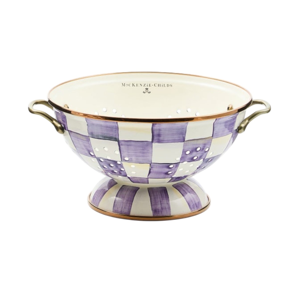 MacKenzie-Childs Large Colander, Violet Check